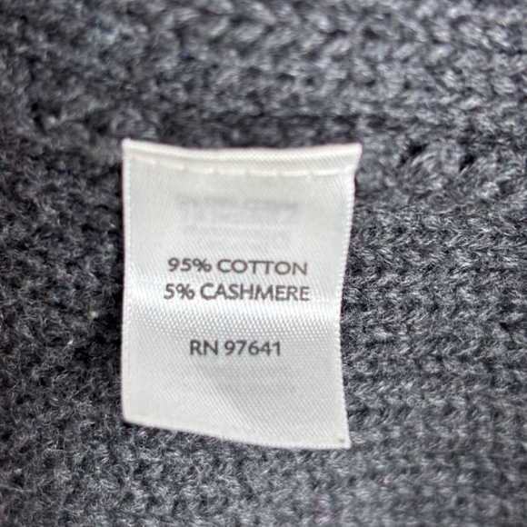 J Jill Cardigan L Cashmere Blend Pockets Charcoal Open Front Minimalist Classic - Picture 6 of 10